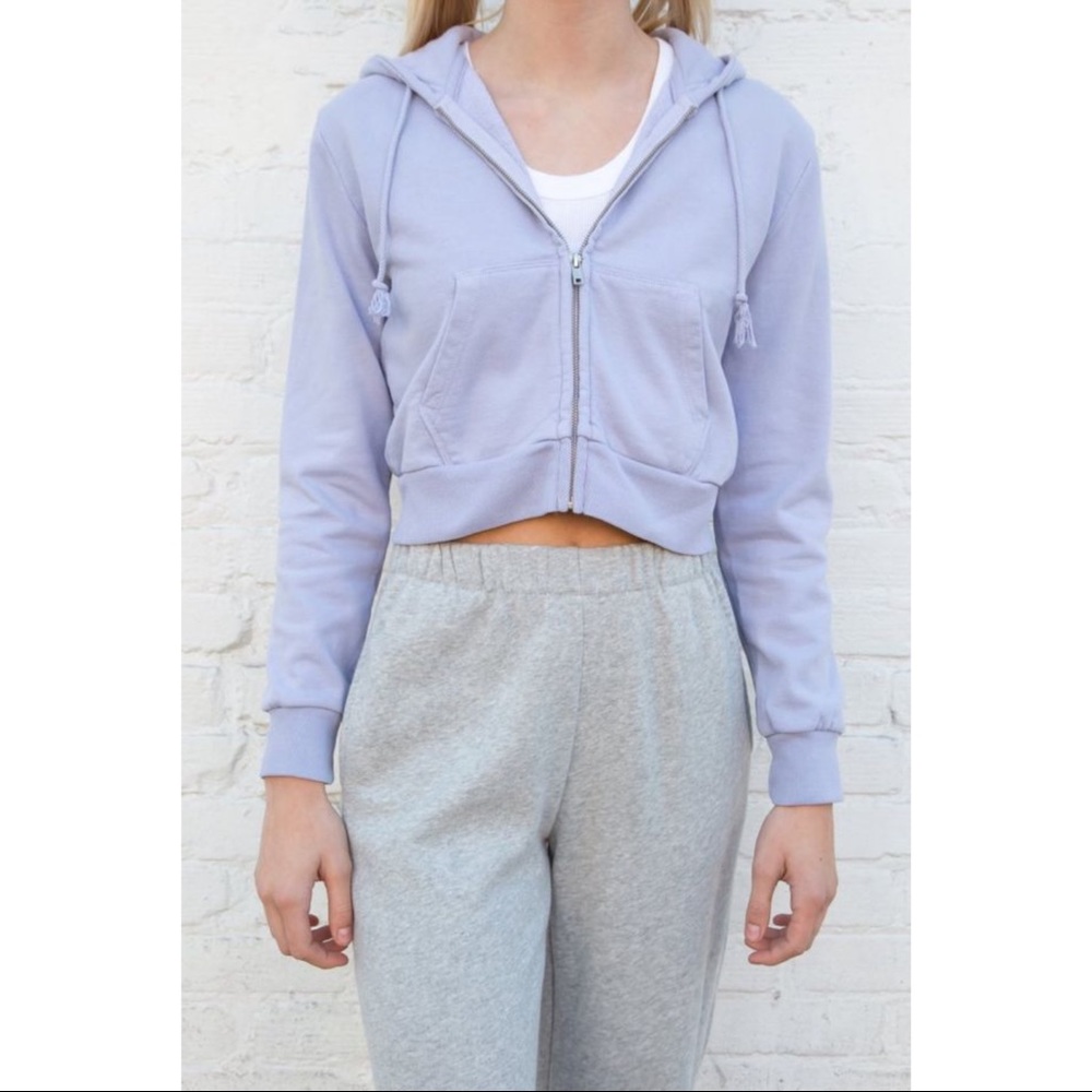 Brandy Melville Crystal Cropped Hoodie